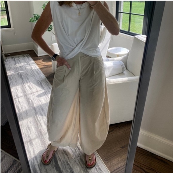 We The Free By Free People Rylee Wide Leg Chino Cotton Barrel Trousers - Picture 1 of 8